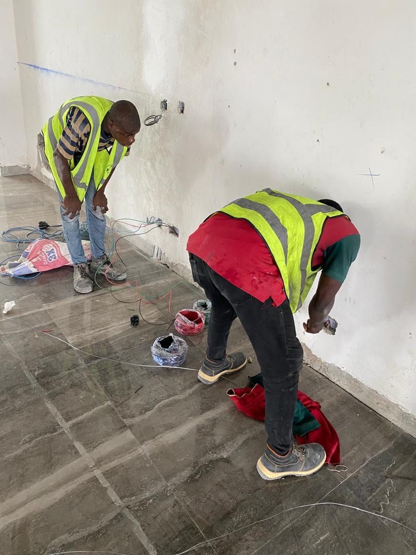 MOJATECH technicians on the NRS Lagos electrical installation